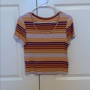 American Eagle Striped Baby Tee